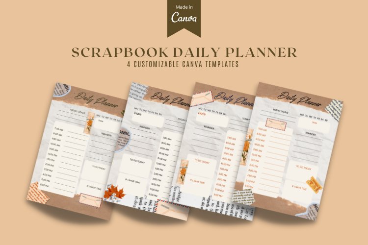 Scrapbook Daily Planner Canva Template example image 1