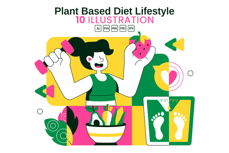 10 Plant Based Diet Lifestyle Illustration