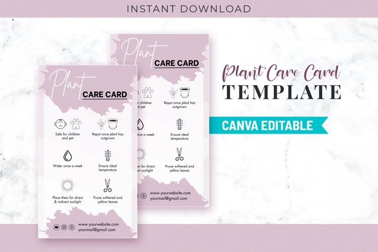 Plant Care Instructions Cards example image 1