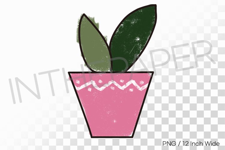 Simple Green Leaves Triangle Pattern Pot PNG Succulent art
