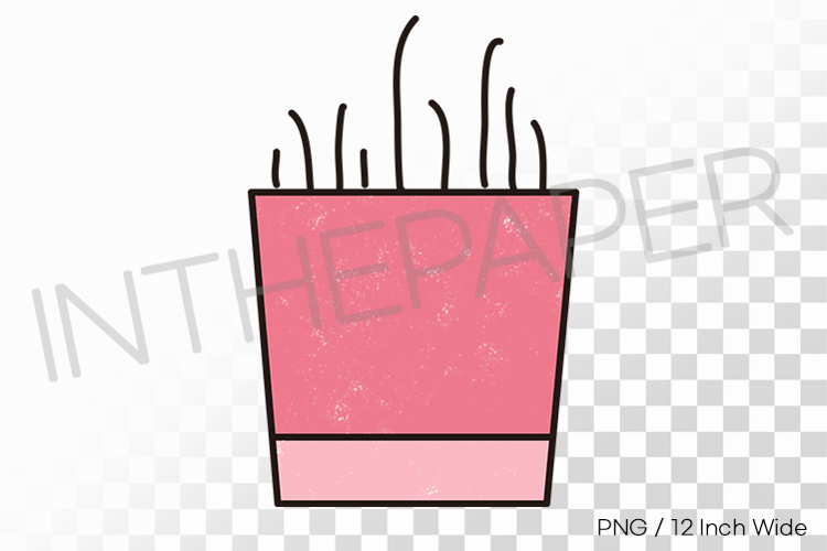 Simple Pink Flowerpot Thin Straight Grass PNG Succulent art