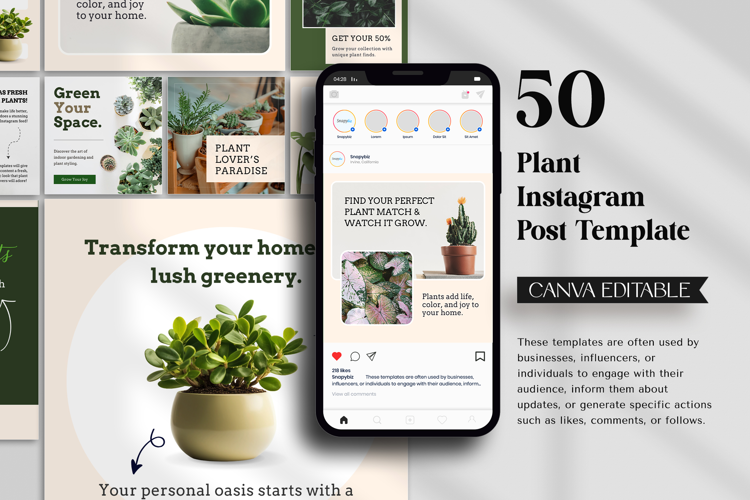 Plant Instagram Social Media Post Template