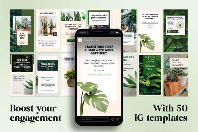 Editable Plant Canva Story Template