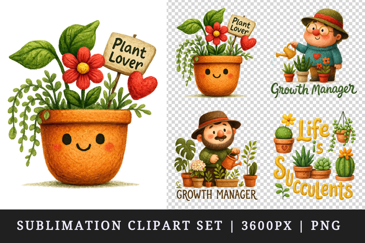 Plant Lover clipart printable sublimation design png