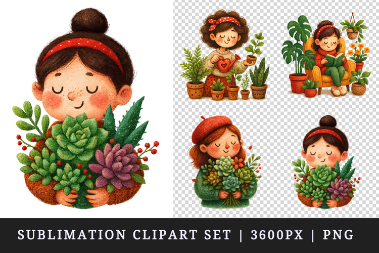 Plant Lover clipart printable sublimation design png