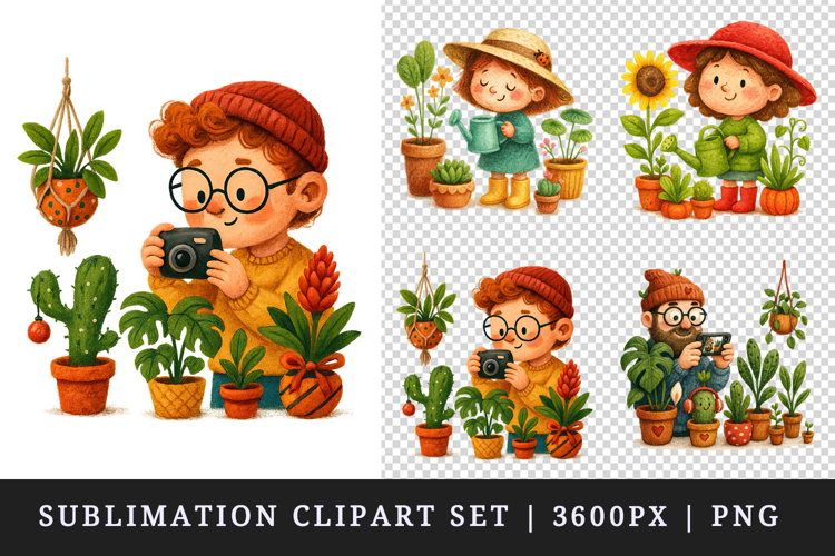 Plant Lover clipart printable sublimation design png