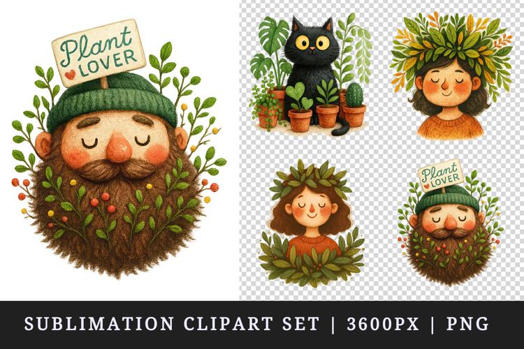 Plant Lover clipart printable sublimation design png