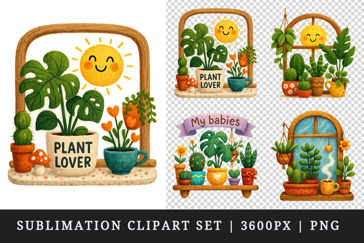 Plant Lover clipart printable sublimation design png