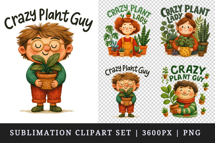 Plant Lover clipart printable sublimation design png