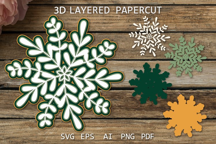 Plant mandala SVG 3D Layered Paper cut design