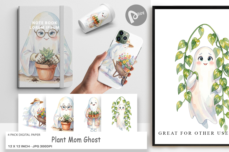 Plant Mom Ghost Digital Paper