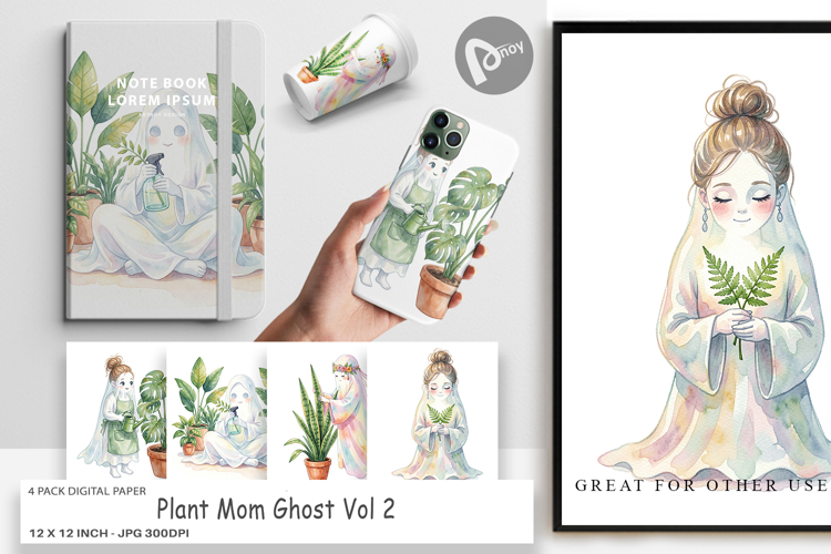Plant Mom Ghost Digital Paper