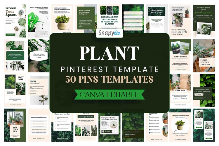 Pinterest Pin Canva Templates For Plant Lovers