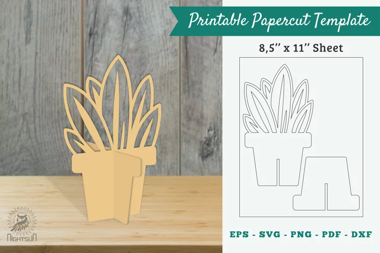 Plant Printable cut Template 01