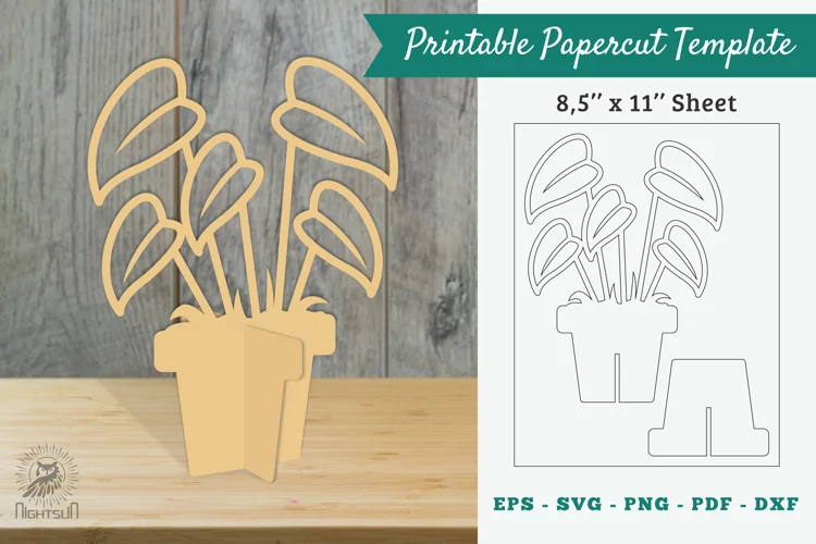 Plant Printable cut Template 06