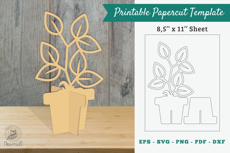 Plant Printable cut Template 07 example image 1