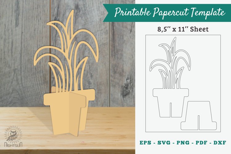 Plant Printable cut Template 12 example image 1