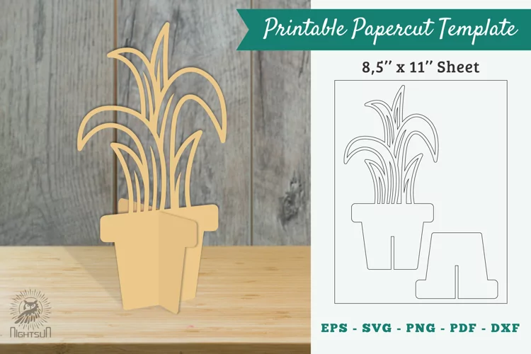 Plant Printable cut Template 12