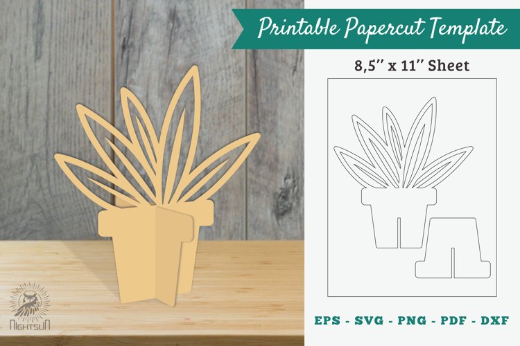 Plant Printable cut Template 13 example image 1
