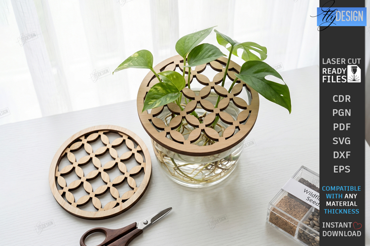 Plant Propagation Station Lid Laser Cut | Laser Pattern SVG example image 1