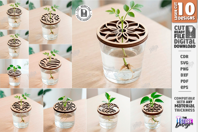 Plant Propagation Lid Laser Cut Bundle | Wooden Pattern |CNC
