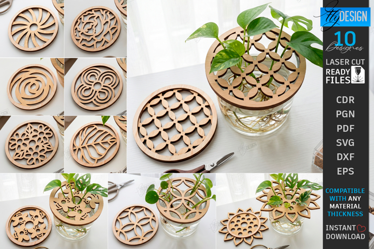 Plant Propagation Station Lid Laser Cut Bundle | Pattern SVG example image 1