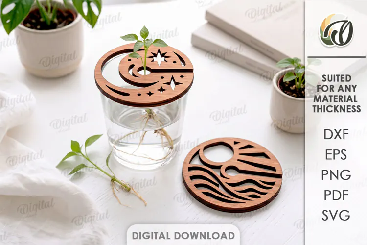 Mason Jar Plant Propagation Lid Laser Cut. Mason Jar Lid SVG