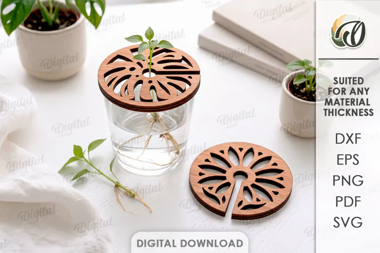 Mason Jar Plant Propagation Lid Laser Cut. Mason Jar Lid SVG