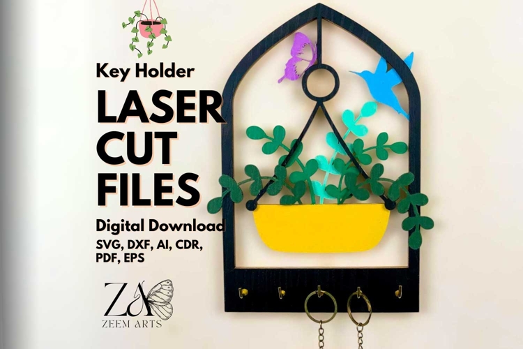 Hanging Planters Arch Key Holder Laser Cut Files & SVG Files