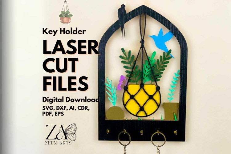 Hanging Planters Arch Key Holder Laser Cut Files & SVG Files