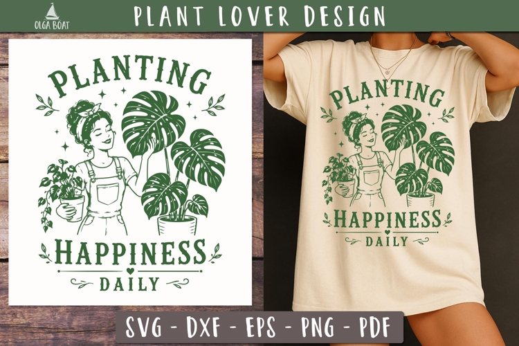 Planting Happiness Daily SVG PNG Funny design