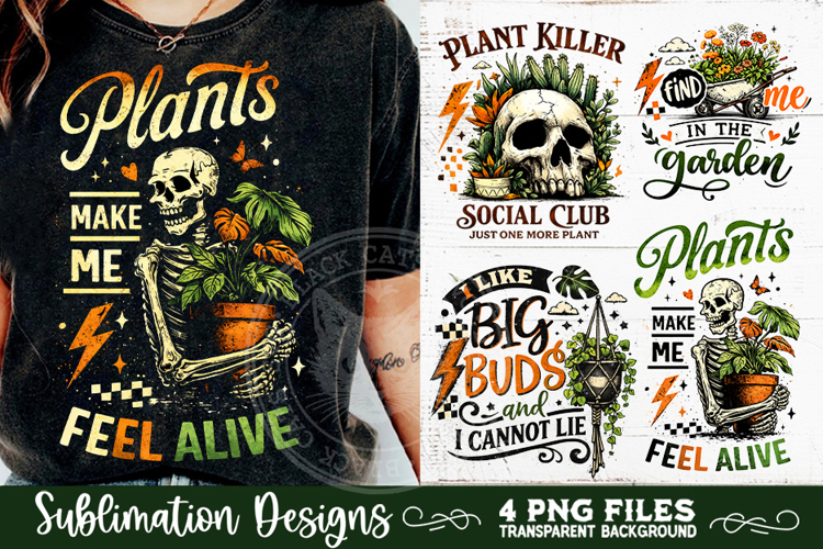 Plant Lover PNG Sublimation 4 Designs