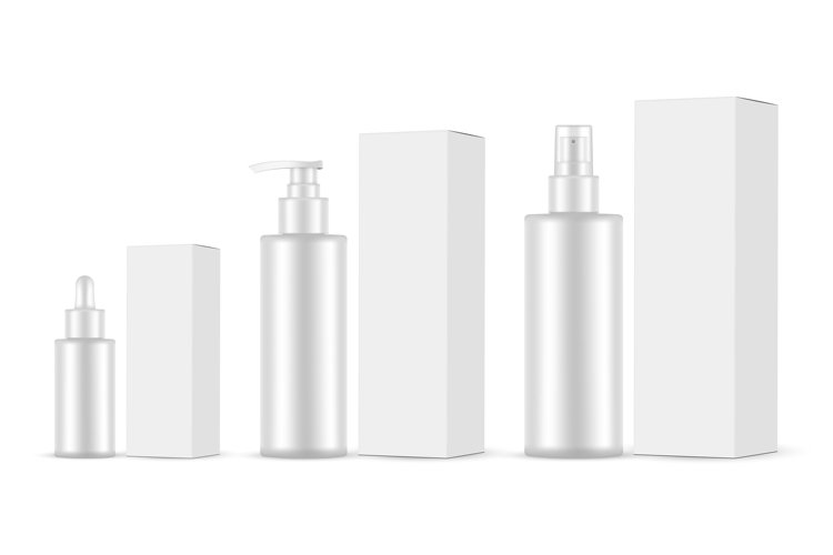 Set of Plastic Cosmetic Bottles