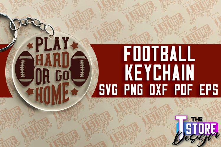 Football SVG Keychain | Round Keychain Design | Funny Quotes example image 1