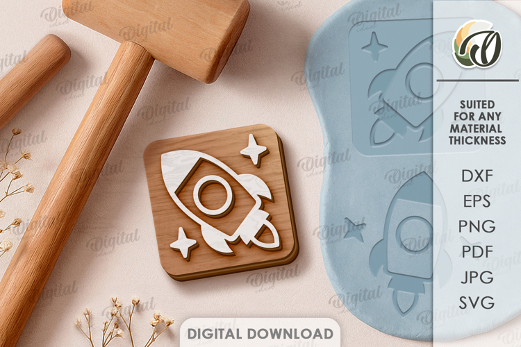 Play Dough Stamp Laser Cut. Kids Toy SVG