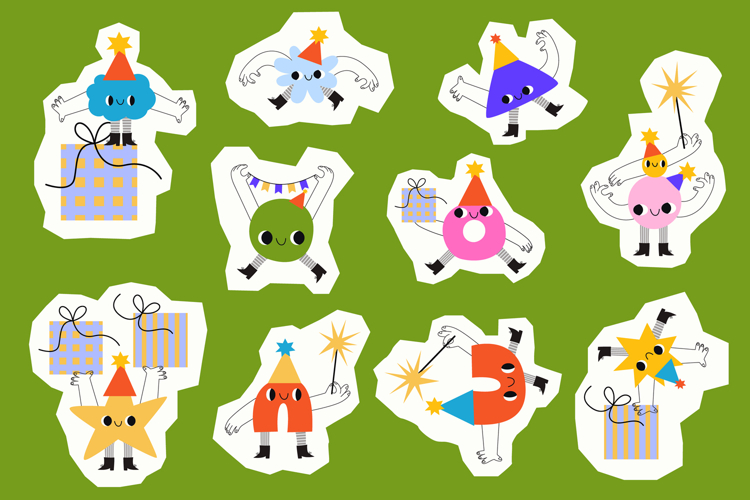 Cute Birthday Monsters Digital