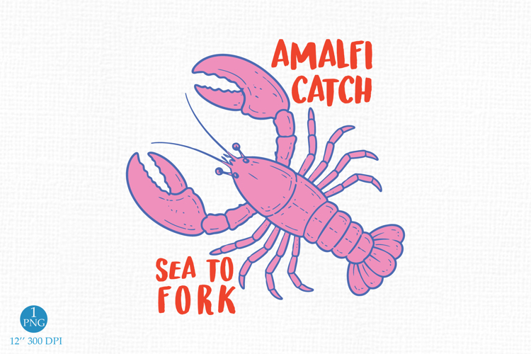 Playful Amalfi Catch PNG, Italian Summer Design example image 1
