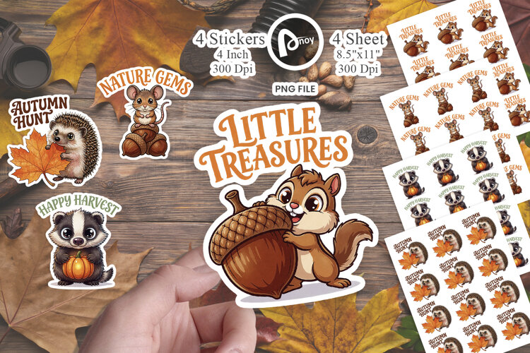 Autumn Acorn Forest Friends Sticker example image 1