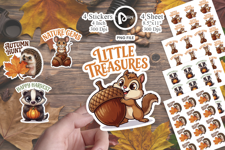 Autumn Acorn Forest Friends Sticker