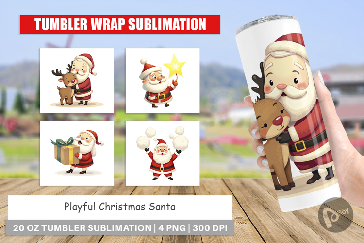 Tumbler Playful Christmas Santa