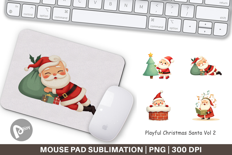 Mouse Pad Playful Christmas Santa
