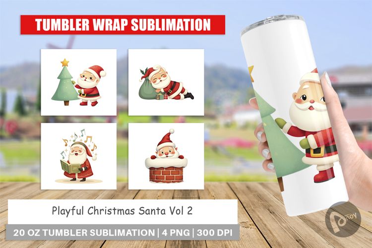 Tumbler Playful Christmas Santa
