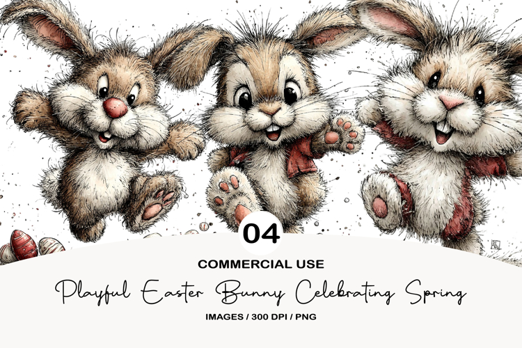 Playful Easter Bunny Celebrating Spring