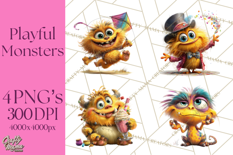 Colorful Monster Clipart PNG, Fun Halloween Png