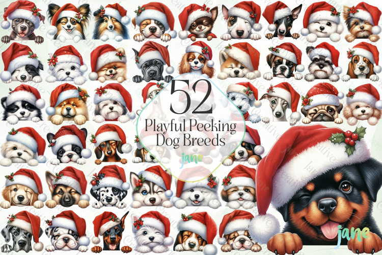 Playful Peeking Dog Breeds Sublimation Bundle