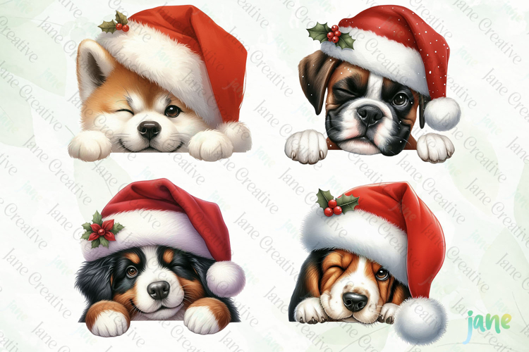 Playful Peeking Dog Breeds Clipart