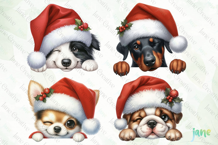 Playful Peeking Dog Breeds Clipart