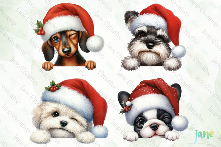 Playful Peeking Dog Breeds Clipart
