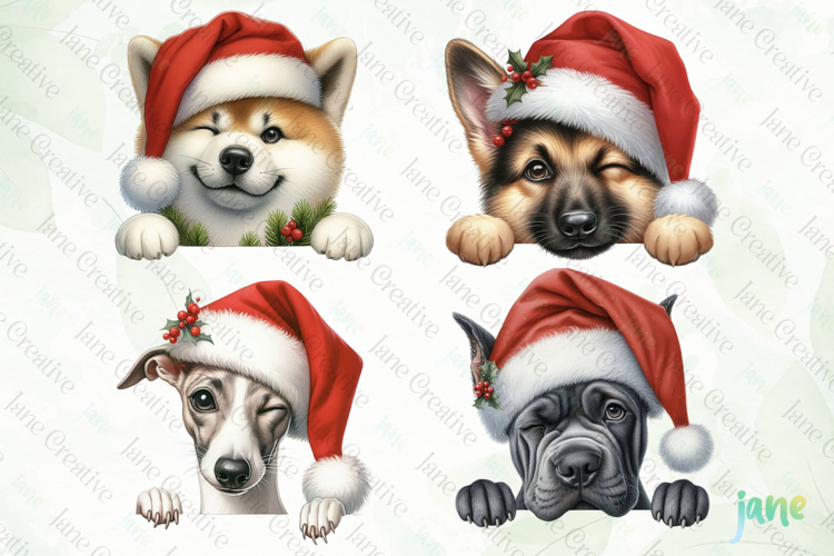 Playful Peeking Dog Breeds Clipart
