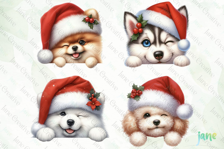 Playful Peeking Dog Breeds Clipart